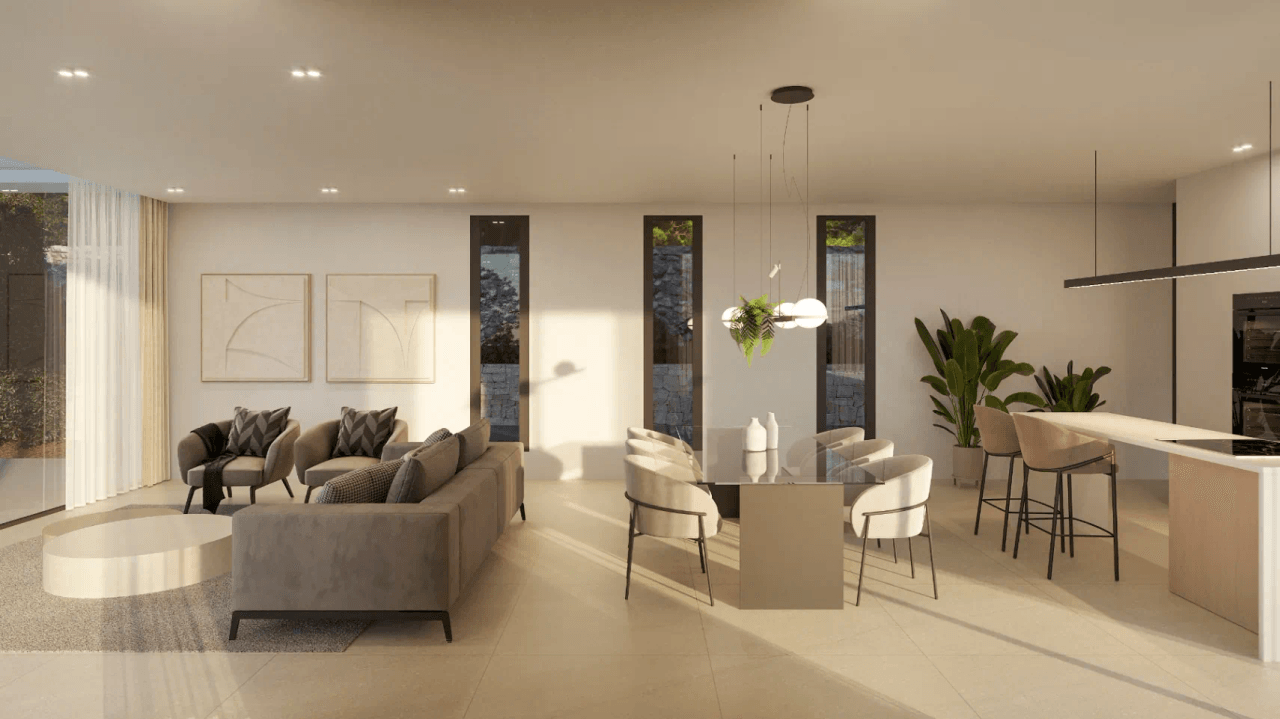 Nueva promoción de villas de lujo en Denia estilo moderno con espectalures vistas .