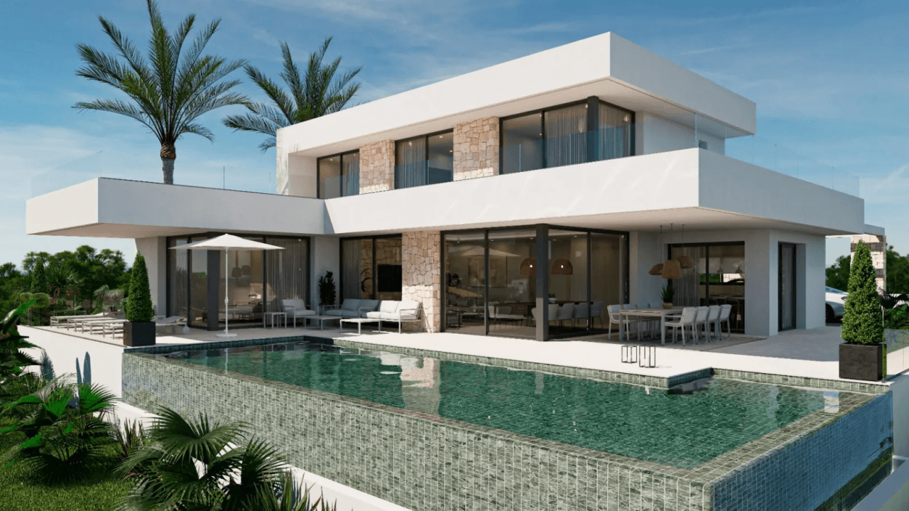 obra nueva chalet de lujo con gran parcela y vistas espectaculares