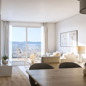 Apartamentos de lujo de 2 D/2B a poco distancia de la playa y la Marina.