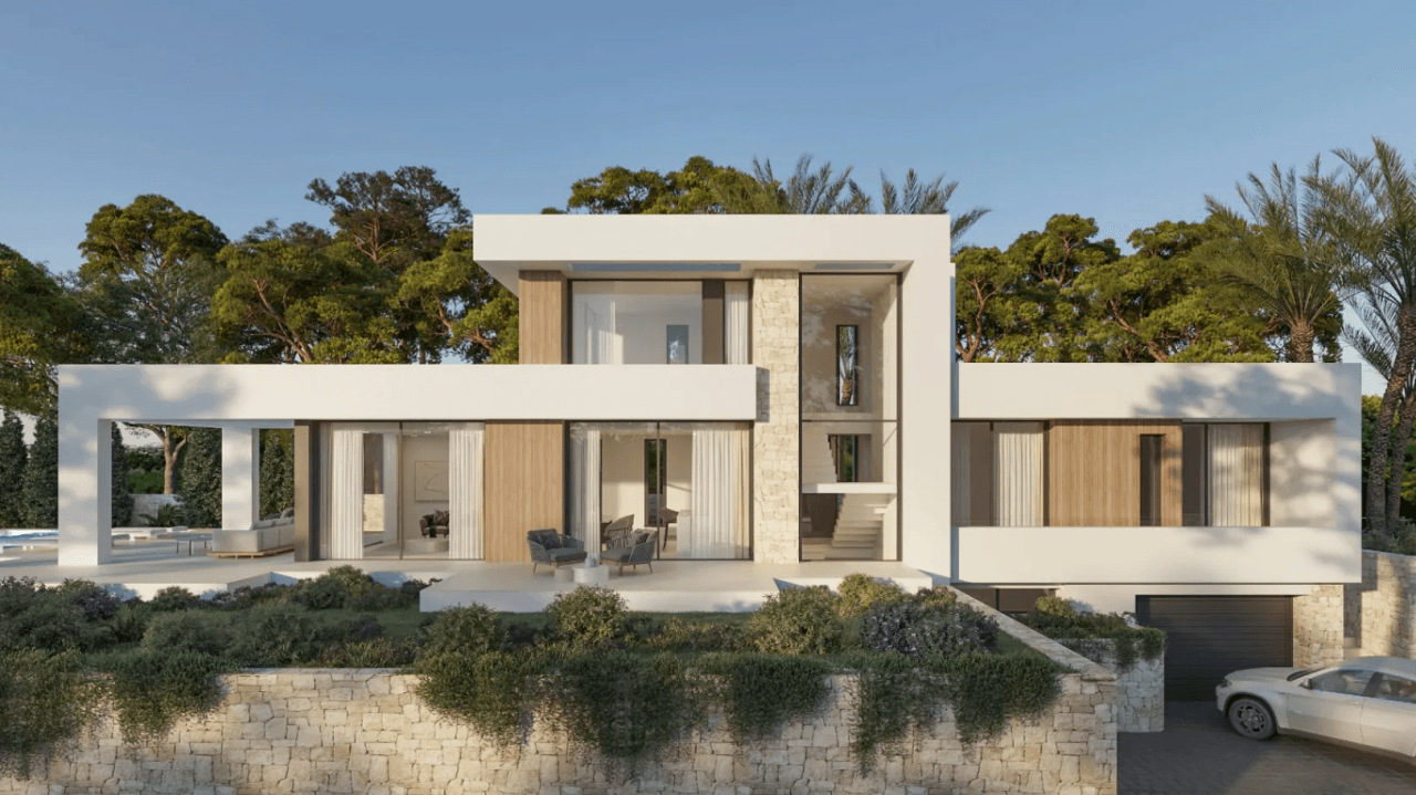 Nueva promoción de villas de lujo en Denia estilo moderno con espectalures vistas .