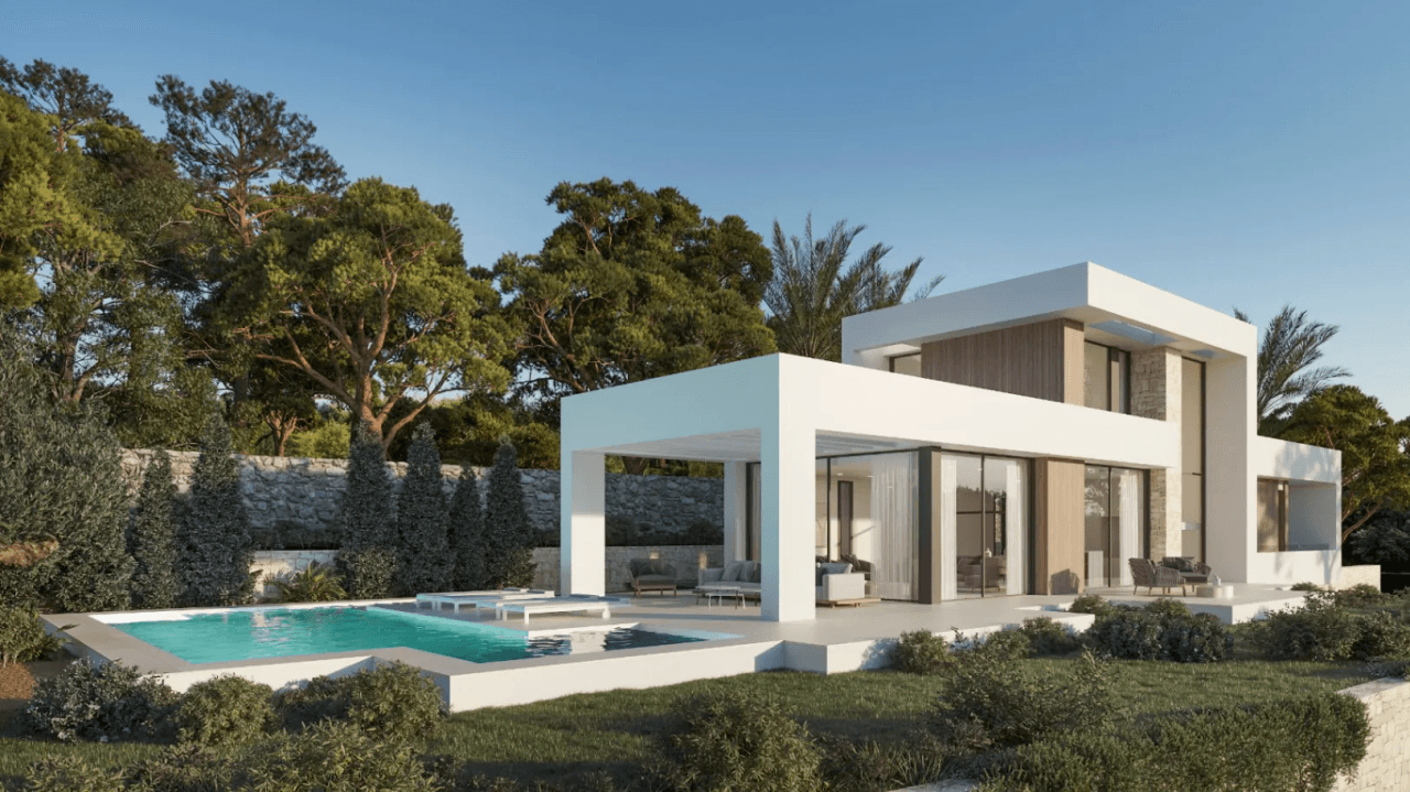 Nueva promoción de villas de lujo en Denia estilo moderno con espectalures vistas .